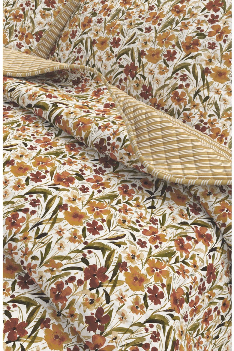 Golden Floral Meadow Quilt Set, Alternate, color, GOLDEN MEADOW