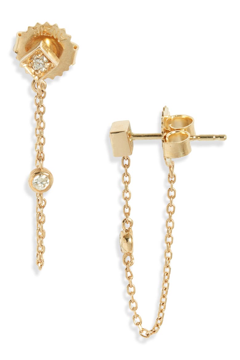 Cléo Rhombus Chain Drop Earrings, Main, color, YELLOW GOLD