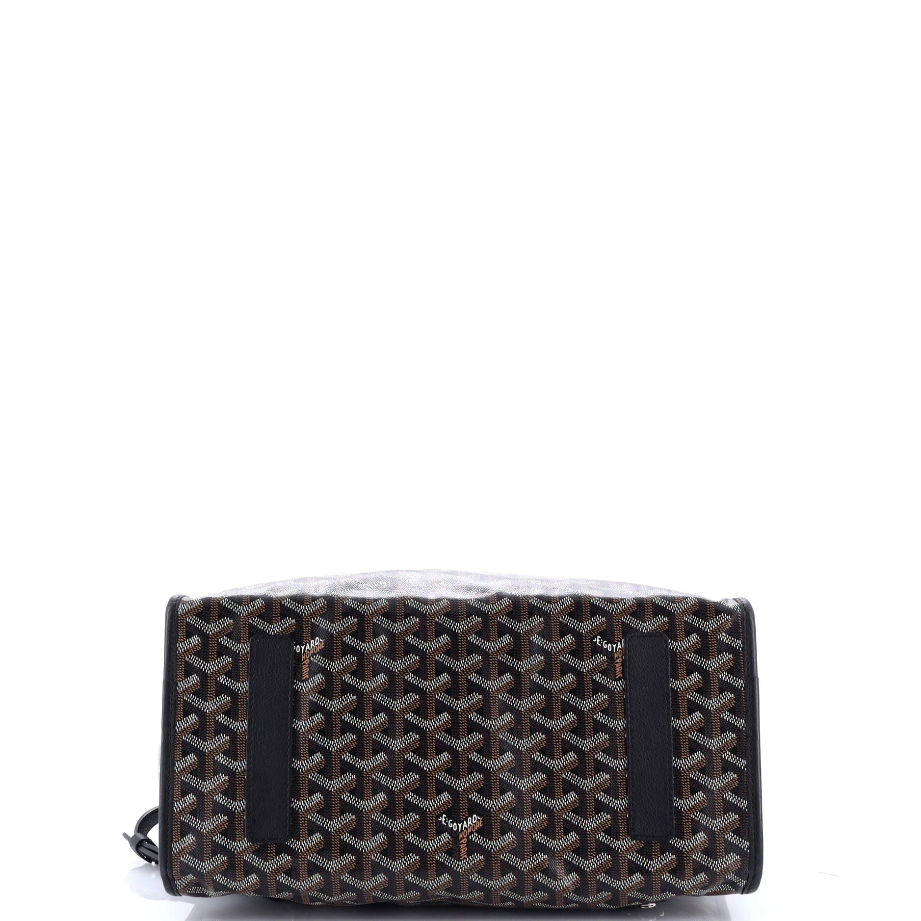 Pre-Owned Goyard Saint Leger Briefcase Backpack Coated Canvas, Alternate, color, Black