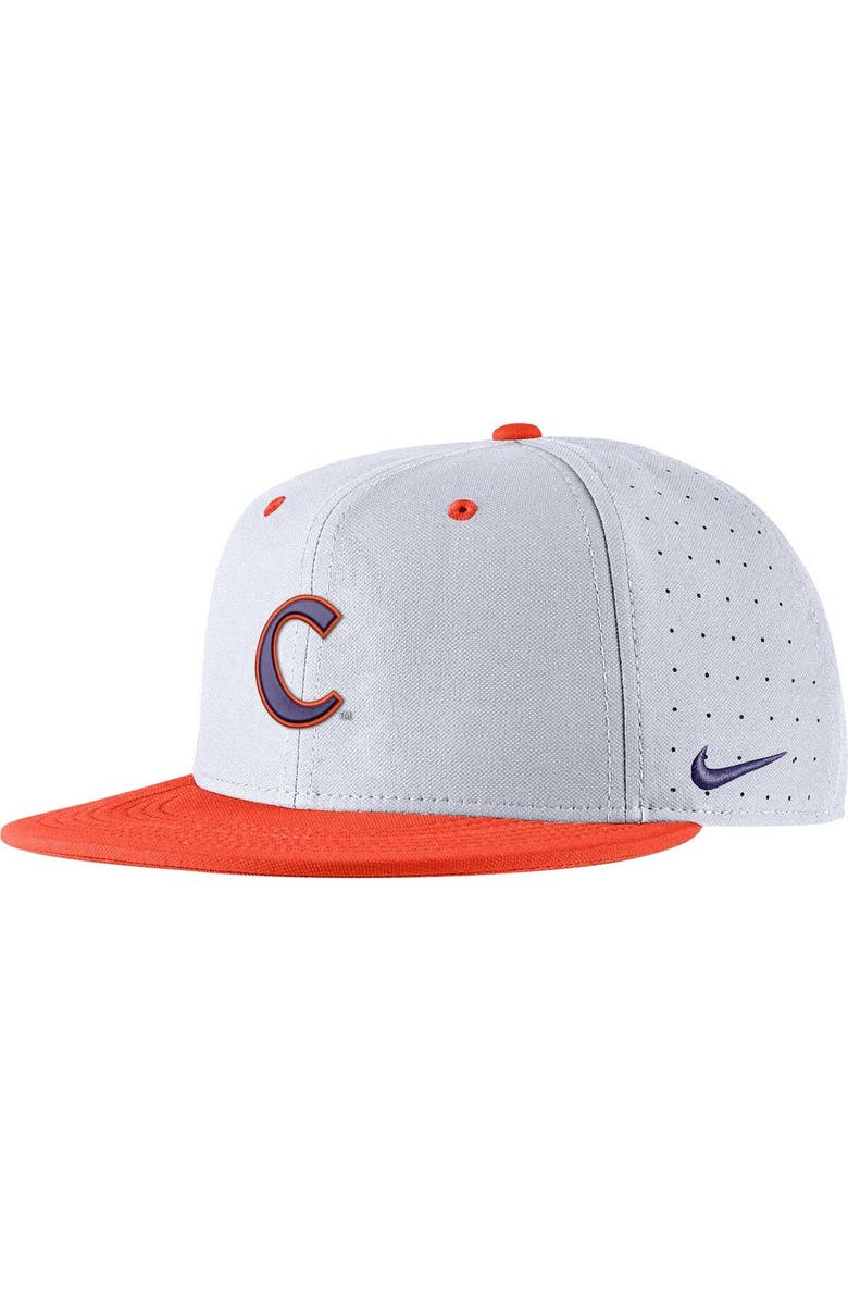 Nike Men's Nike White Clemson Tigers Aero True Baseball Performance Fitted Hat, Main, color, 