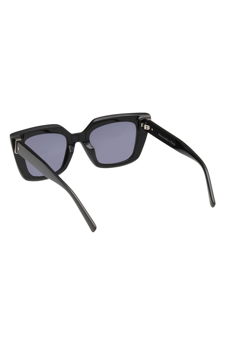 ABERCROMBIE & FITCH 51mm Cat Eye Sunglasses, Alternate, color, Shiny Black / Smoke Lens