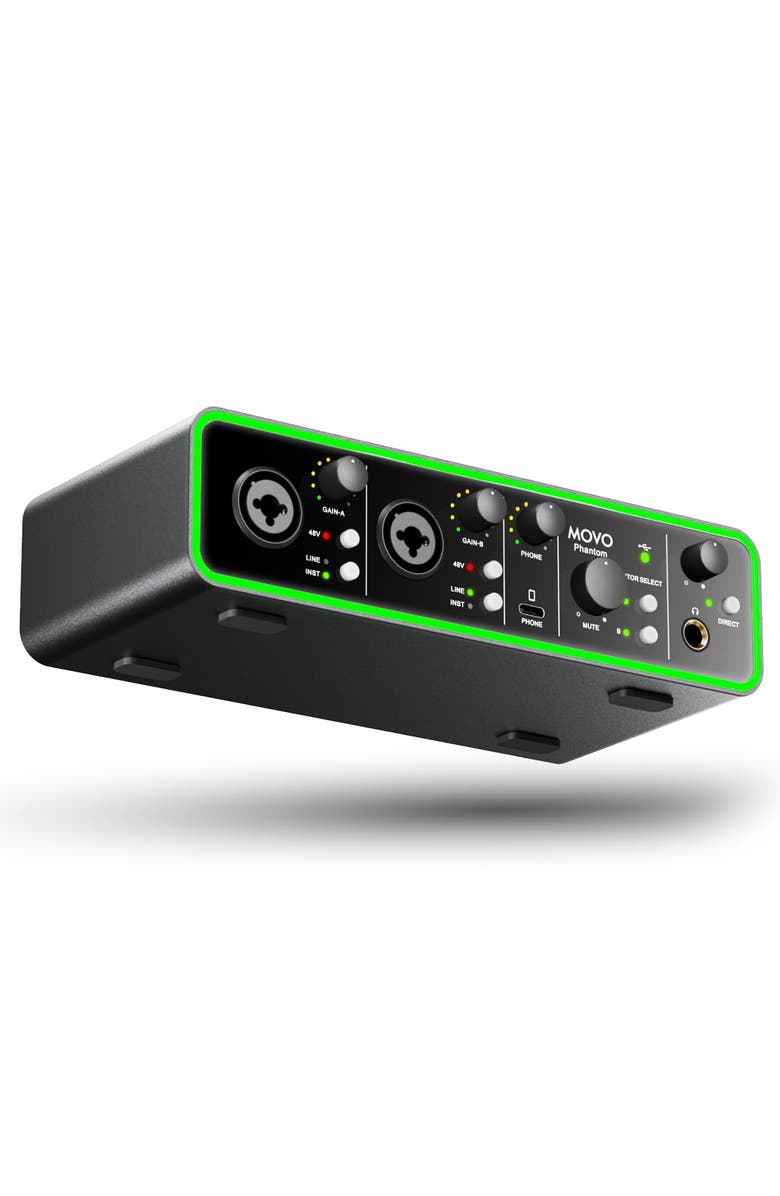 MOVO Phantom Dual Channel USB/USB-C Audio Interface, Main, color, Black
