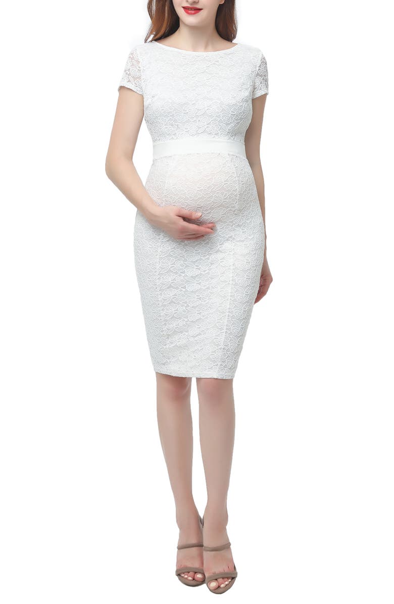 Kimi and Kai Lyanna Lace Body-Con Maternity Dress, Main, color, 