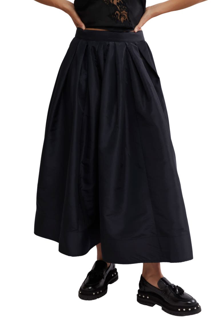 Emilia Crinkle Skirt, Main, color, BLACK