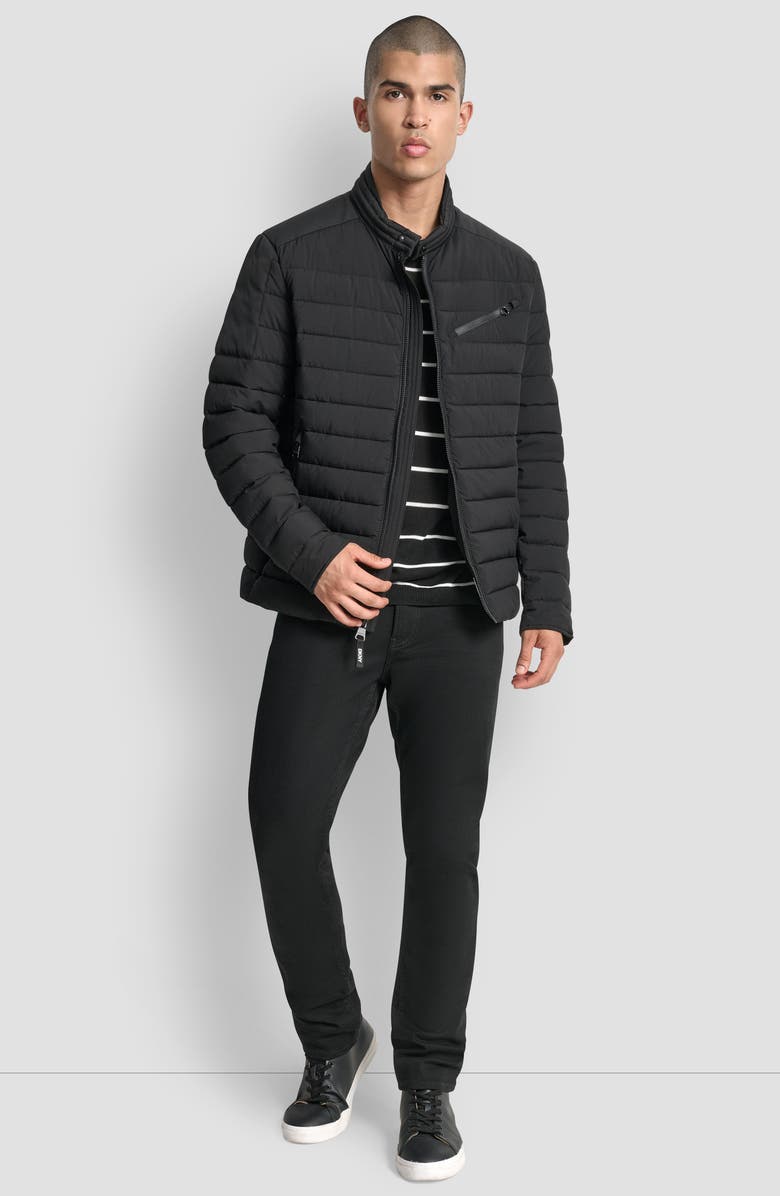 DKNY Lightweight Moto Puffer Jacket, Alternate, color,
