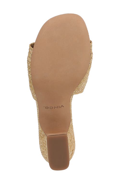 Vince Ariana Raffia Mule Sandals In Toasted Wheat