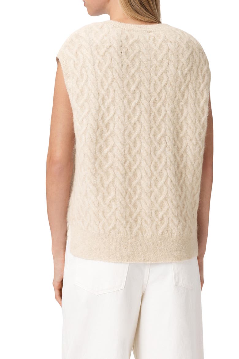 Sirius Cable Alpaca Blend Sweater Vest, Alternate, color, PEARL WHITE