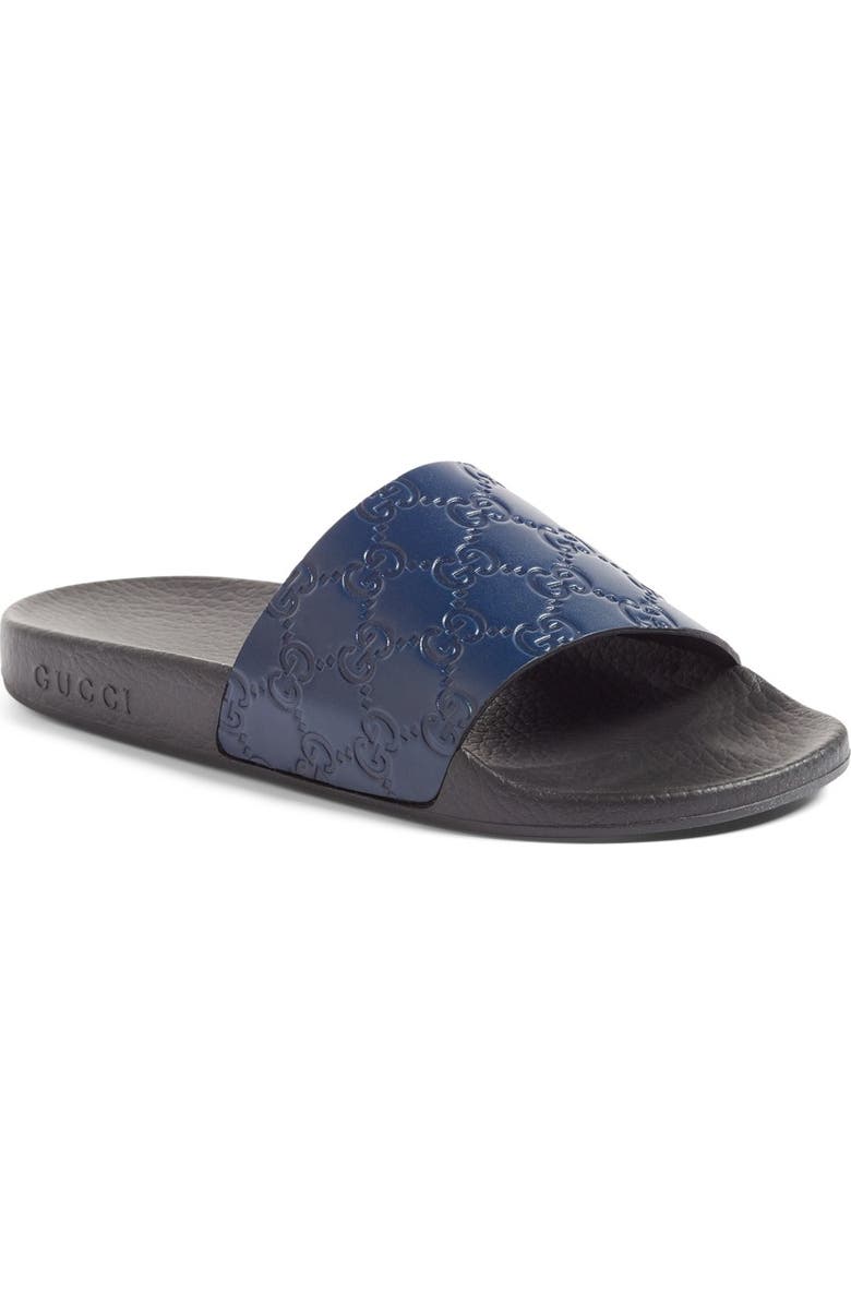 Gucci Pursuit Logo Slide Sandal, Main, color,