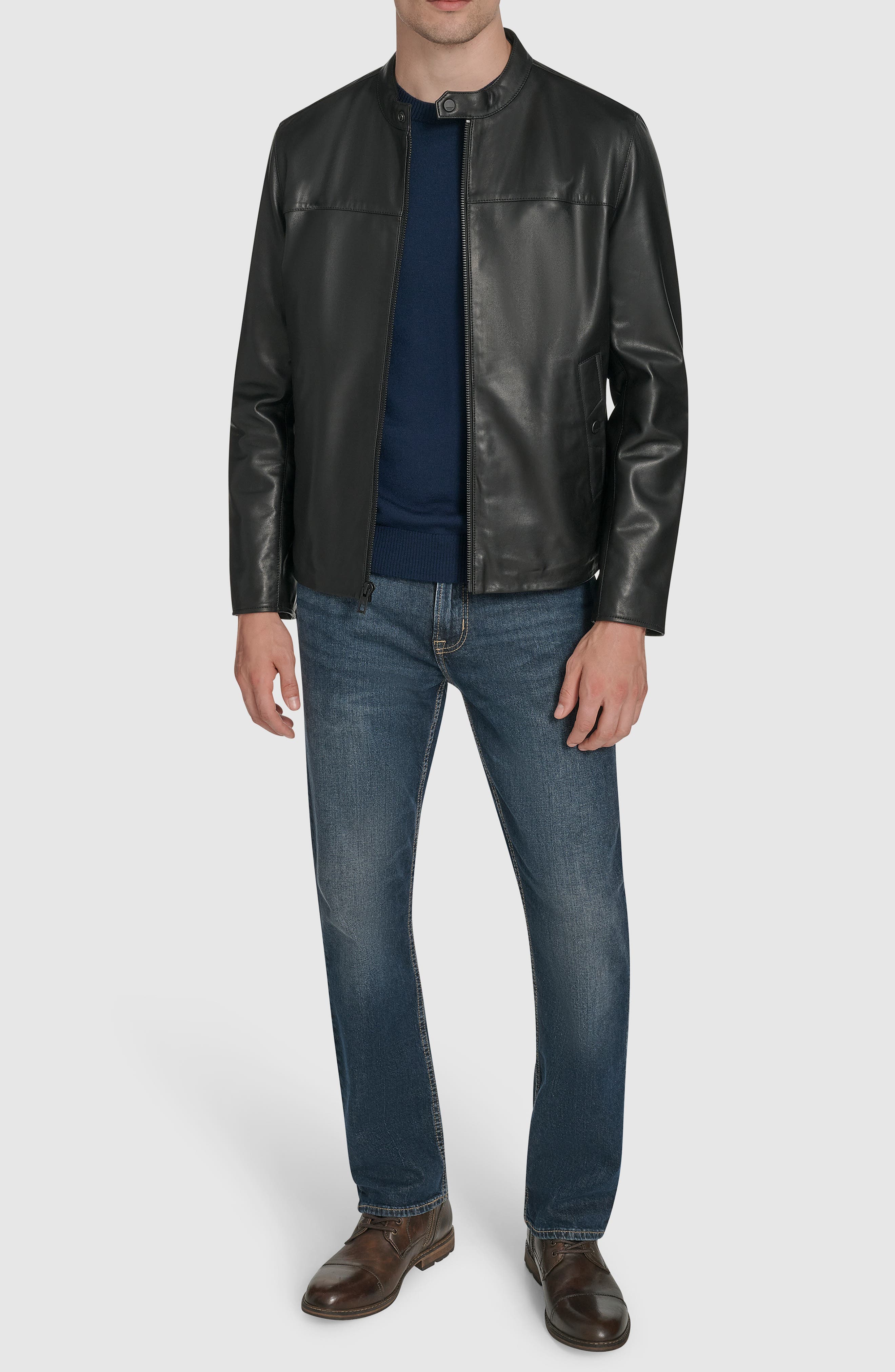 Andrew Marc Leather Racer Jacket — фото 7