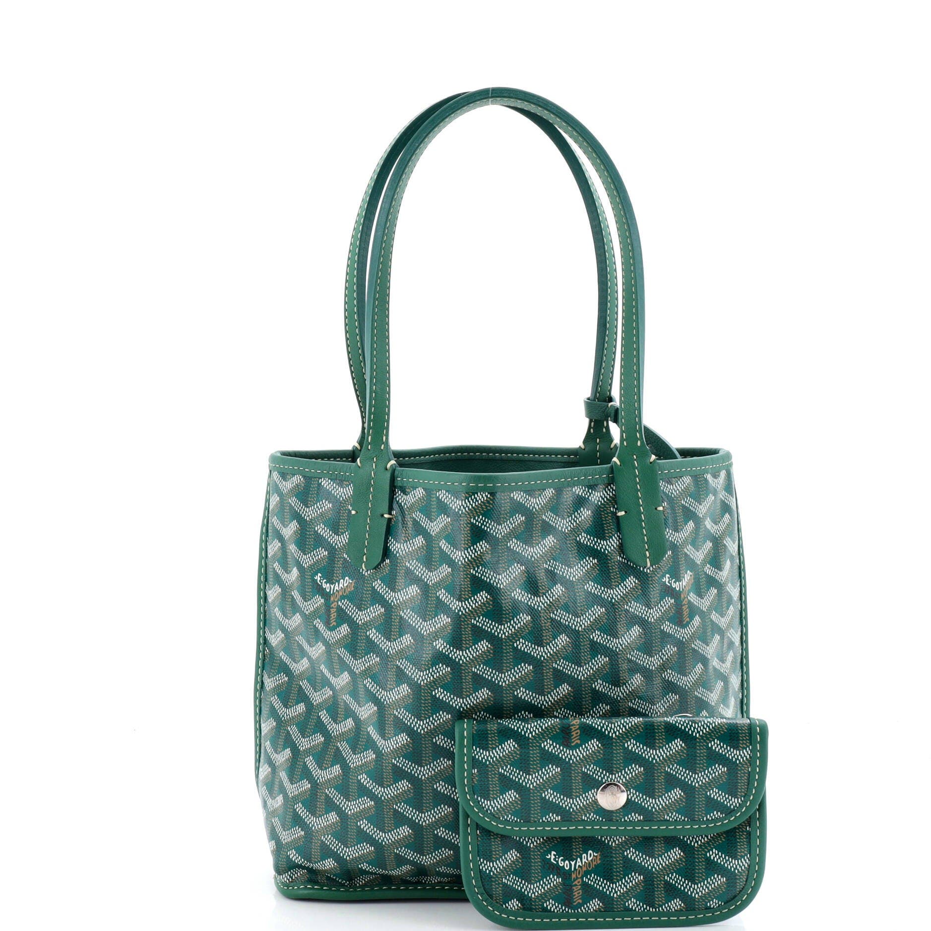 Pre-Owned Goyard Anjou Reversible Tote Coated Canvas Mini, Alternate, color, Green