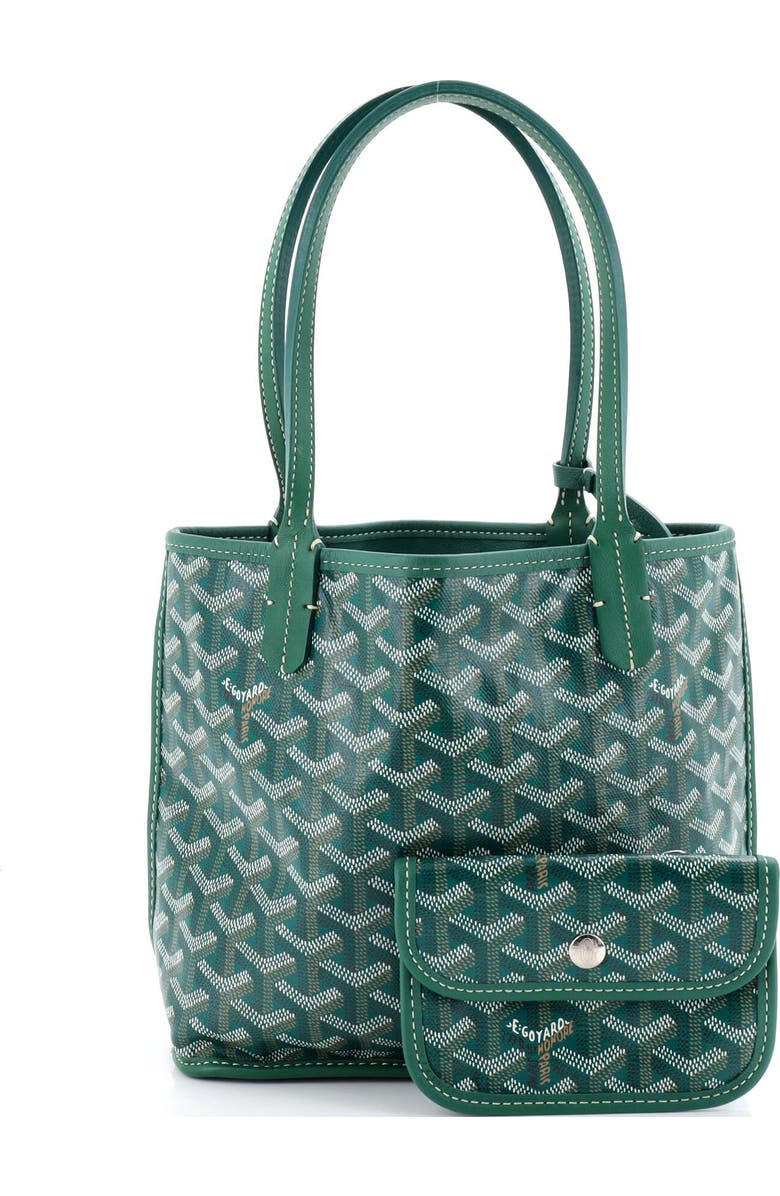 Pre-Owned Goyard Anjou Reversible Tote Coated Canvas Mini, Alternate, color, Green