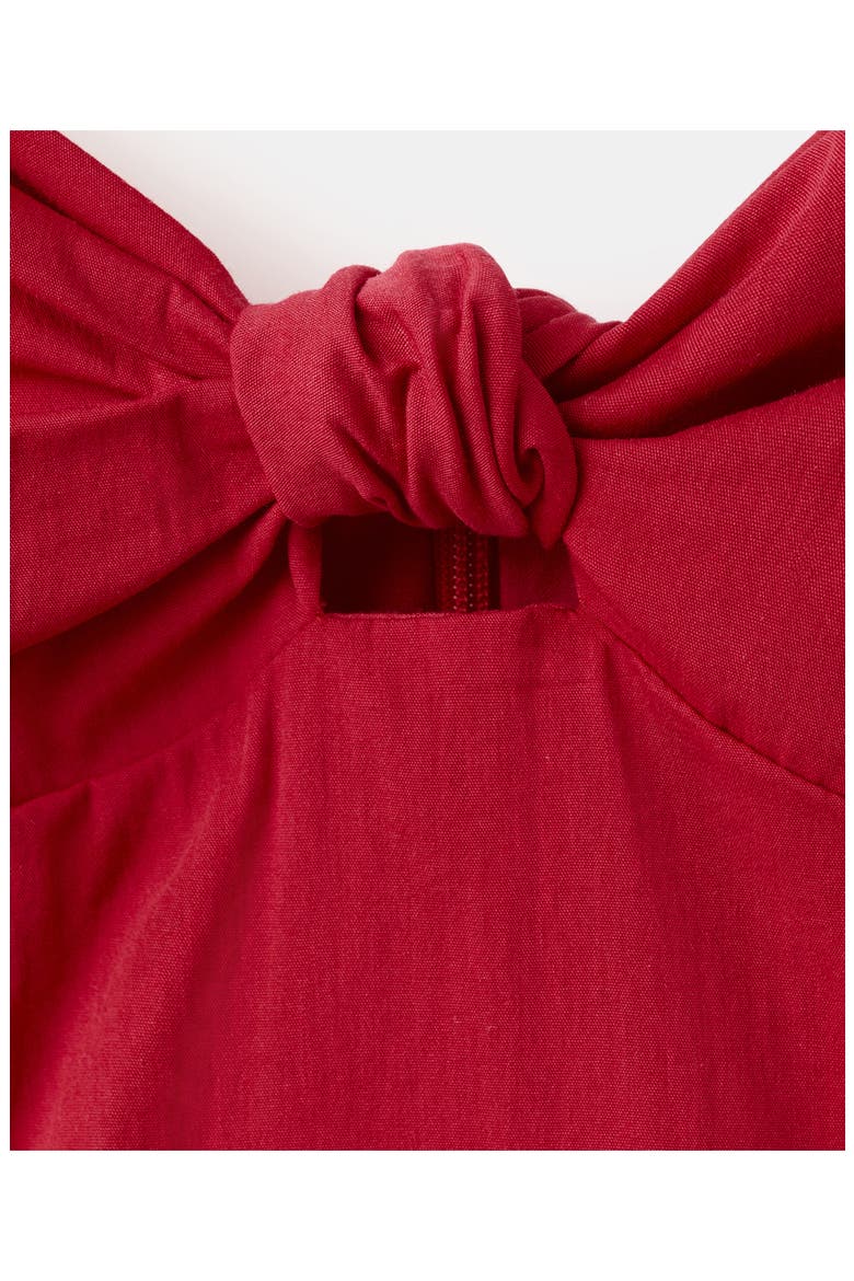 Open Back Cotton Blend Midi Dress, Alternate, color, RED
