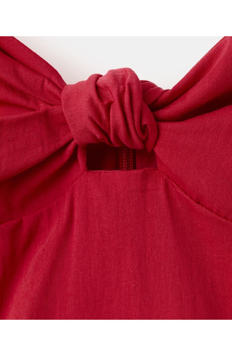 MANGO Open Back Cotton Blend Midi Dress, Alternate, color, Red