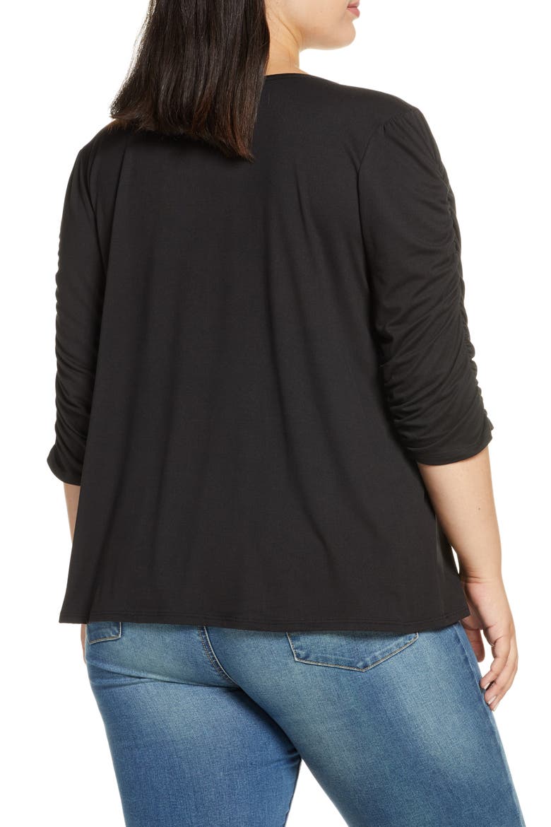 Reverie Ruched Sleeve Top, Alternate, color, BLACK NOIR
