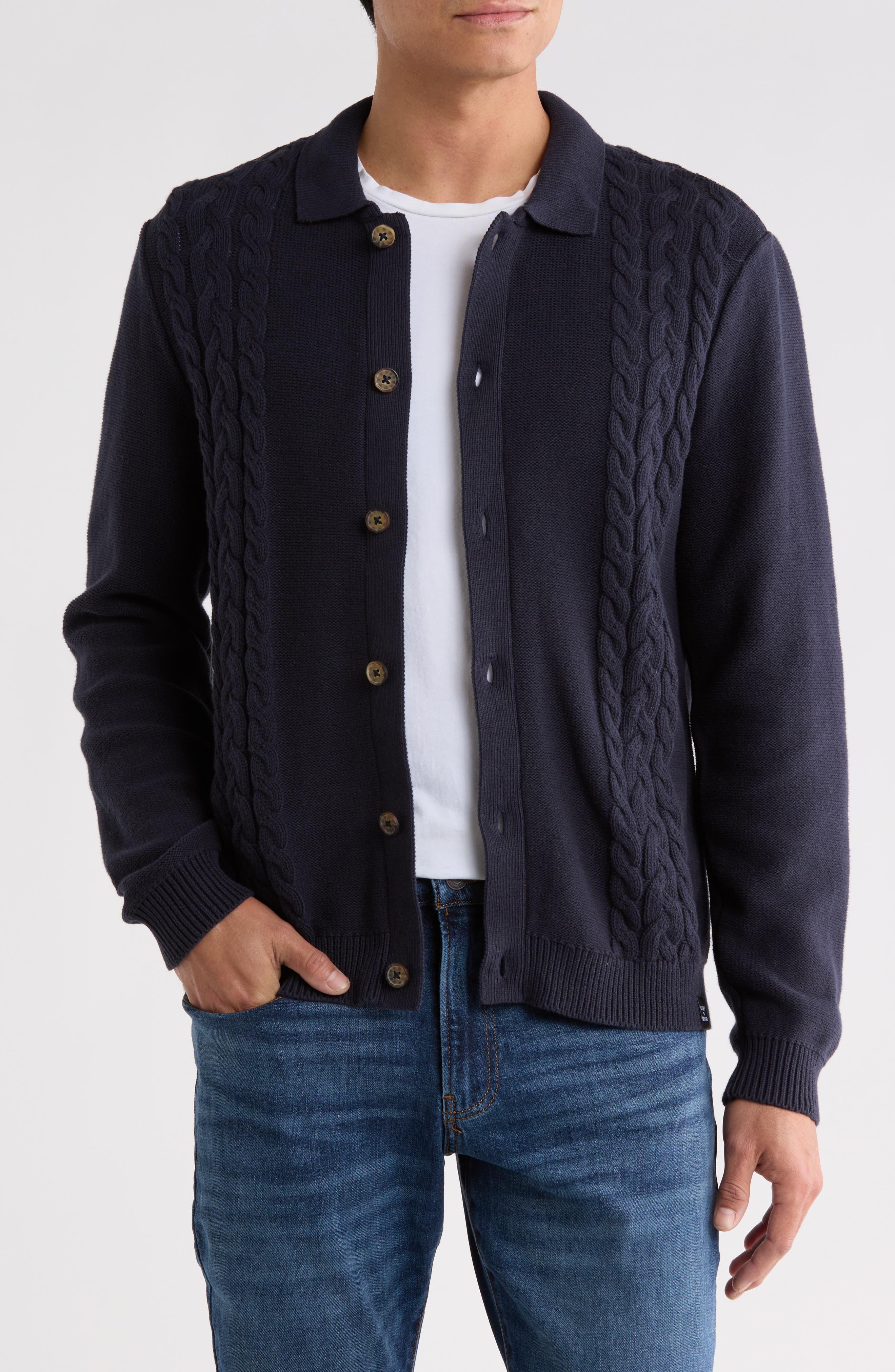 Textured Button Up Sweater