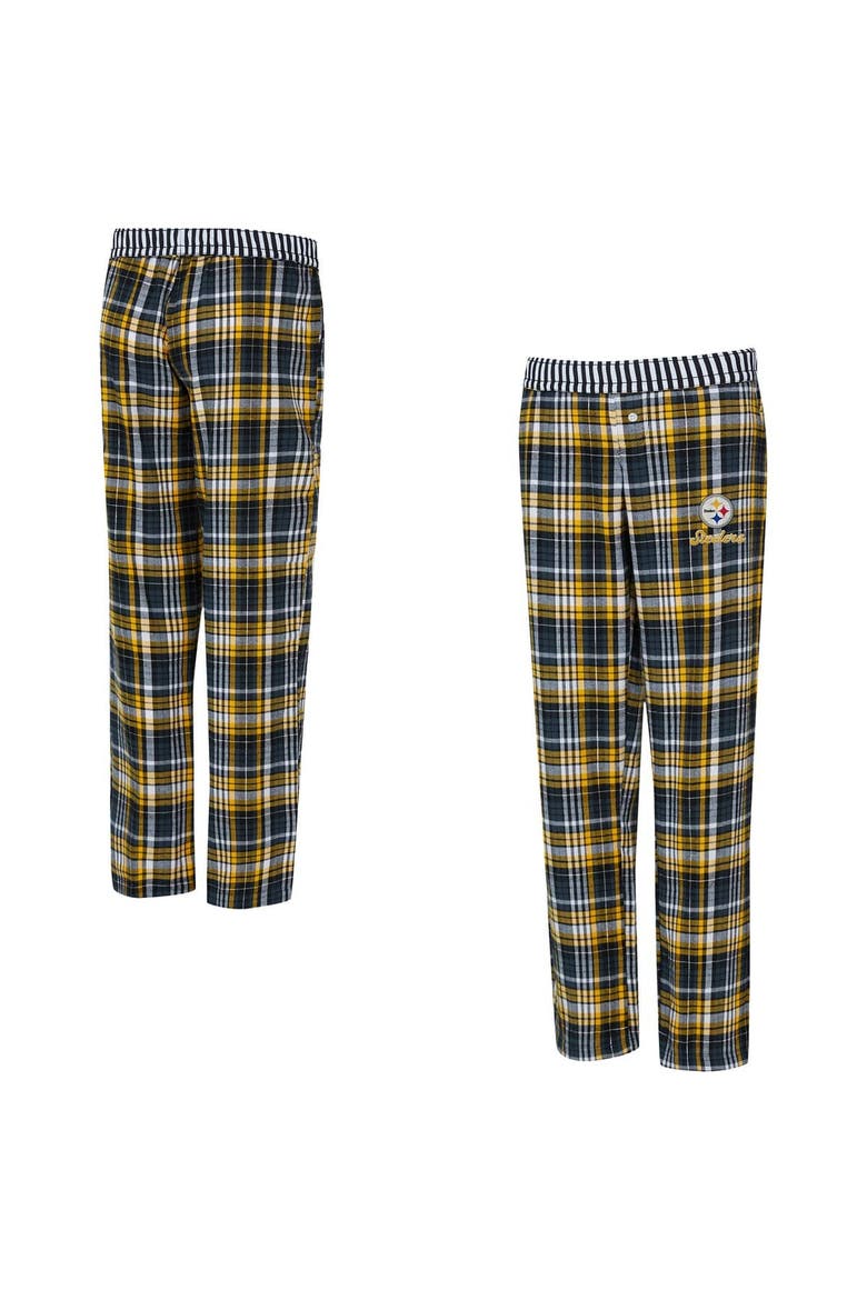 Women's Concepts Sport  Black Pittsburgh Steelers Laney Plaid Tri-Blend Pants, Main, color, Black