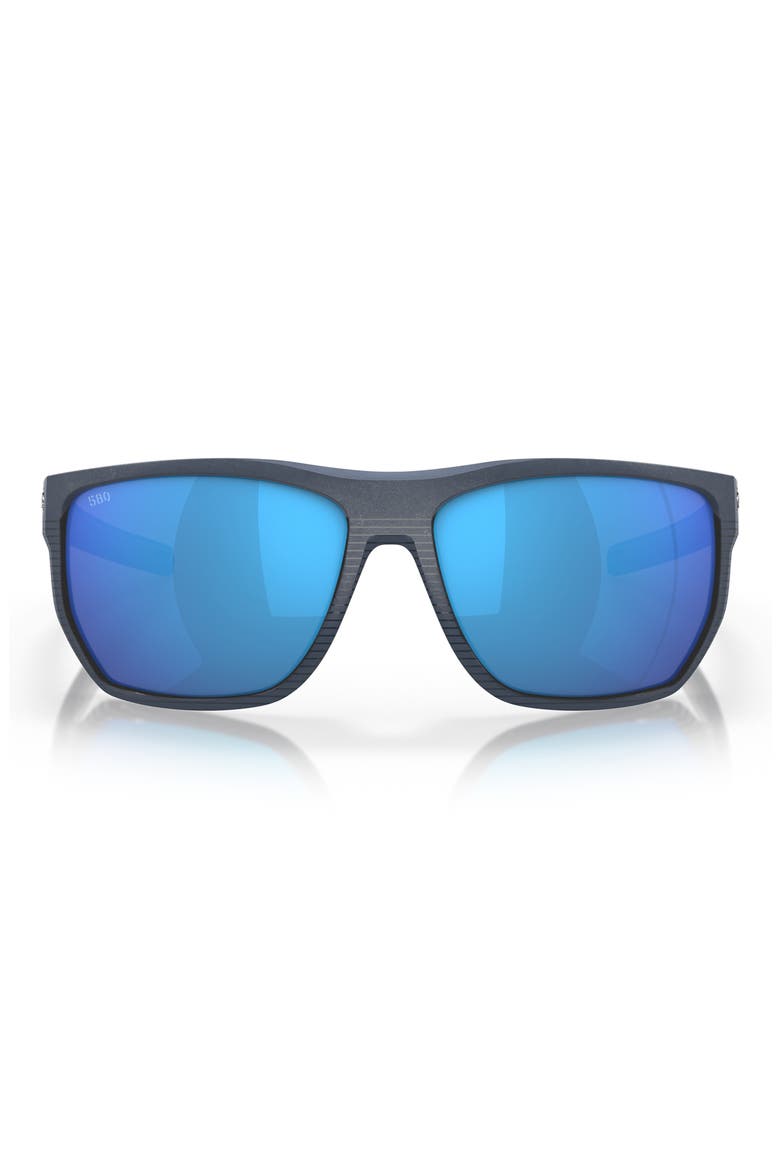 Santiago 63mm Oversize Polarized Rectangular Sunglasses, Main, color, BLUE MIRROR