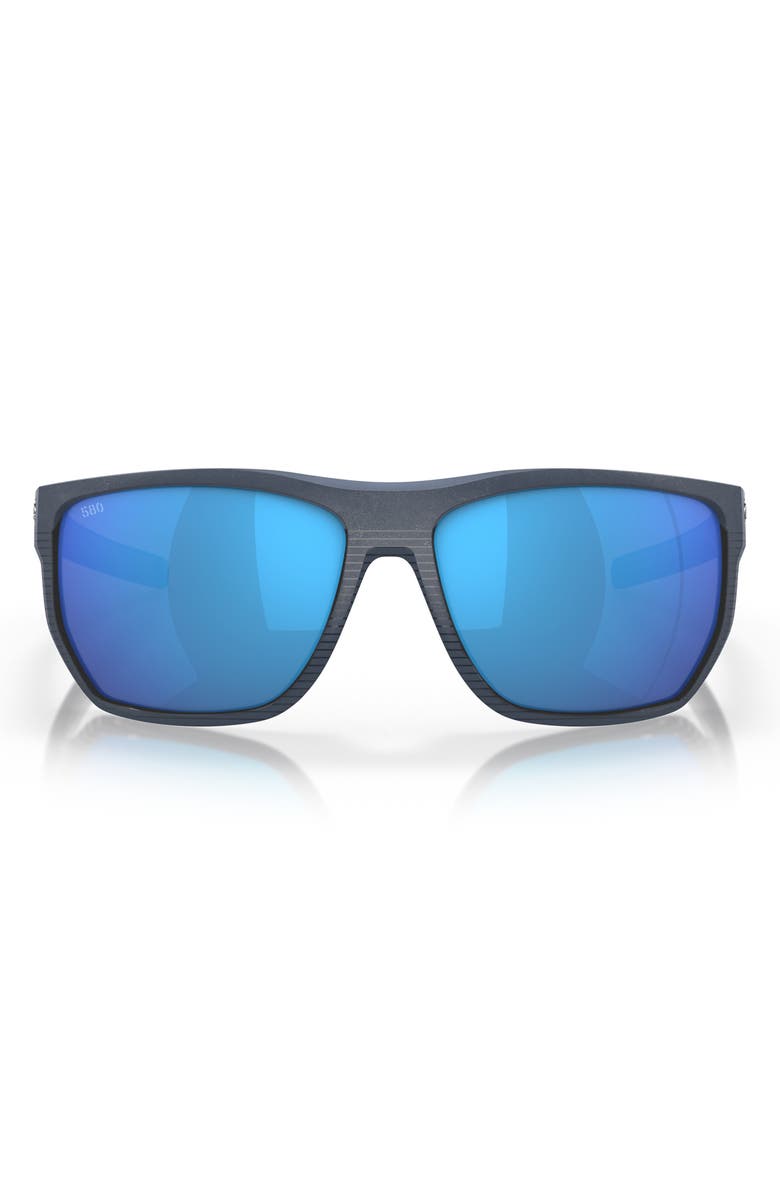 Costa Del Mar Santiago 63mm Oversize Polarized Rectangular Sunglasses, Main, color, Blue Mirror