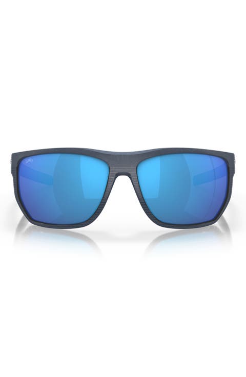 Santiago 63mm Oversize Polarized Rectangular Sunglasses