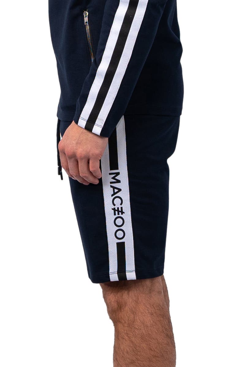Maceoo Track Blue Stretch Cotton Shorts, Alternate, color,