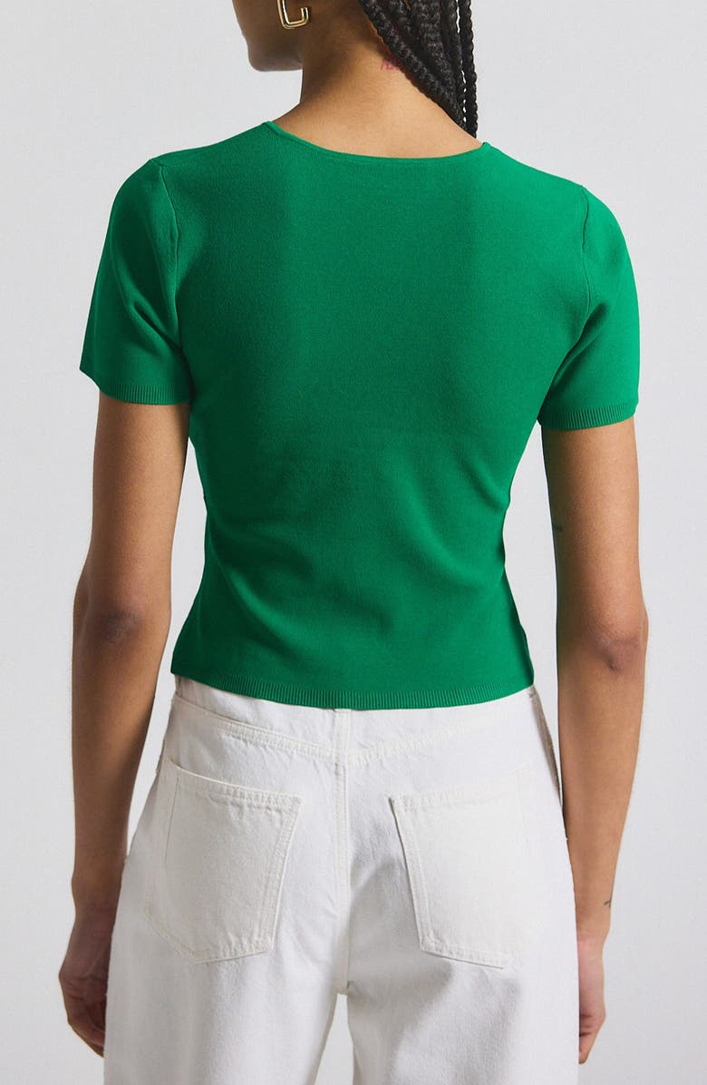 Derek Lam 10 Crosby Belle Twist Detail Short Sleeve Sweater, Alternate, color, 