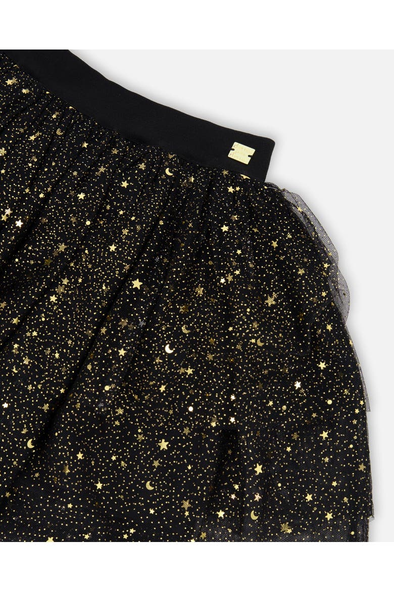 Multi Layer Glittering Mesh Skirt, Alternate, color, Black