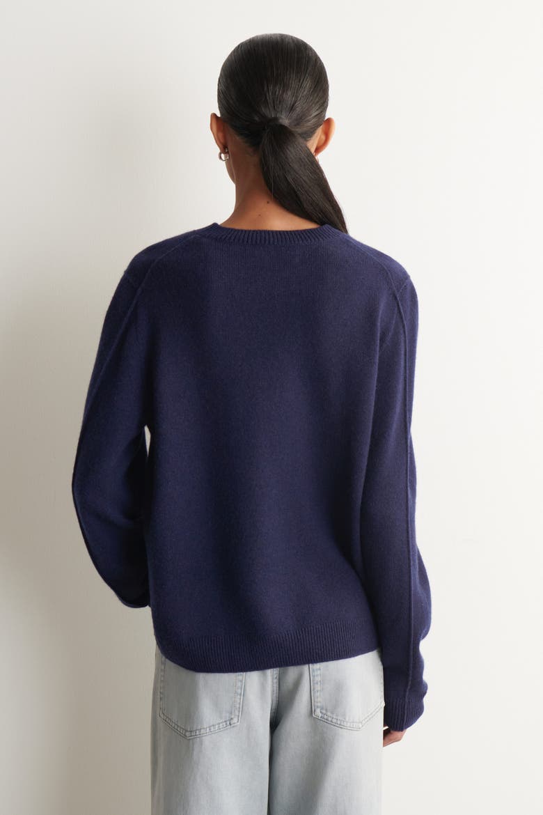 Cashmere Crew-Neck Sweater, Alternate, color, NAVY