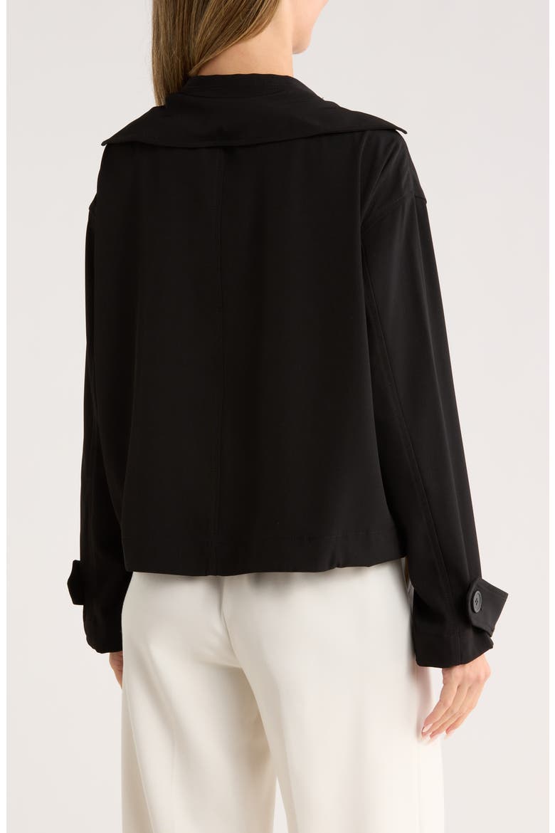 Twill Double Breasted Jacket, Alternate, color, BLACK-BLACK
