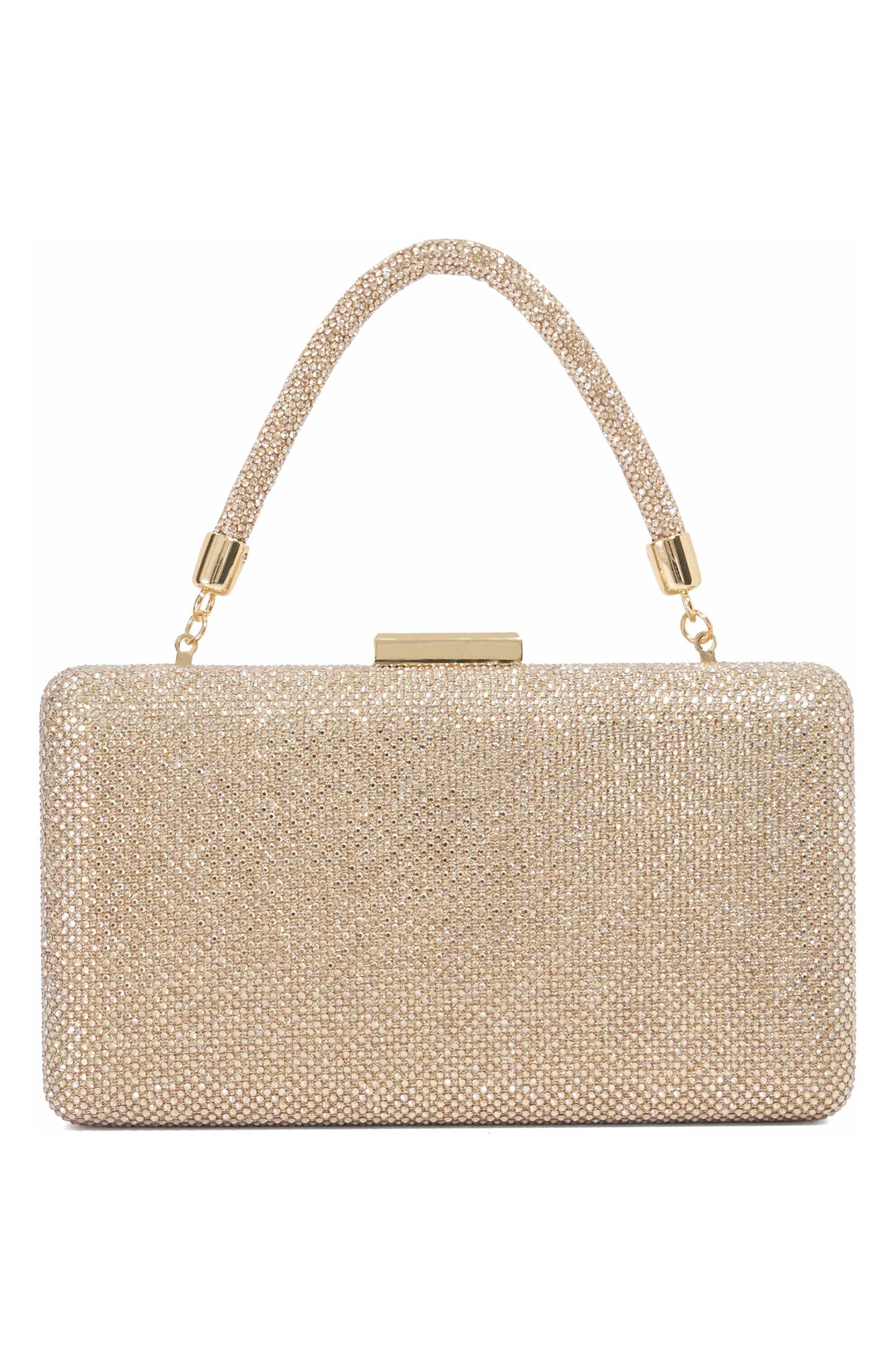 Beaut Top Handle Frame Clutch, Alternate, color, GOLD