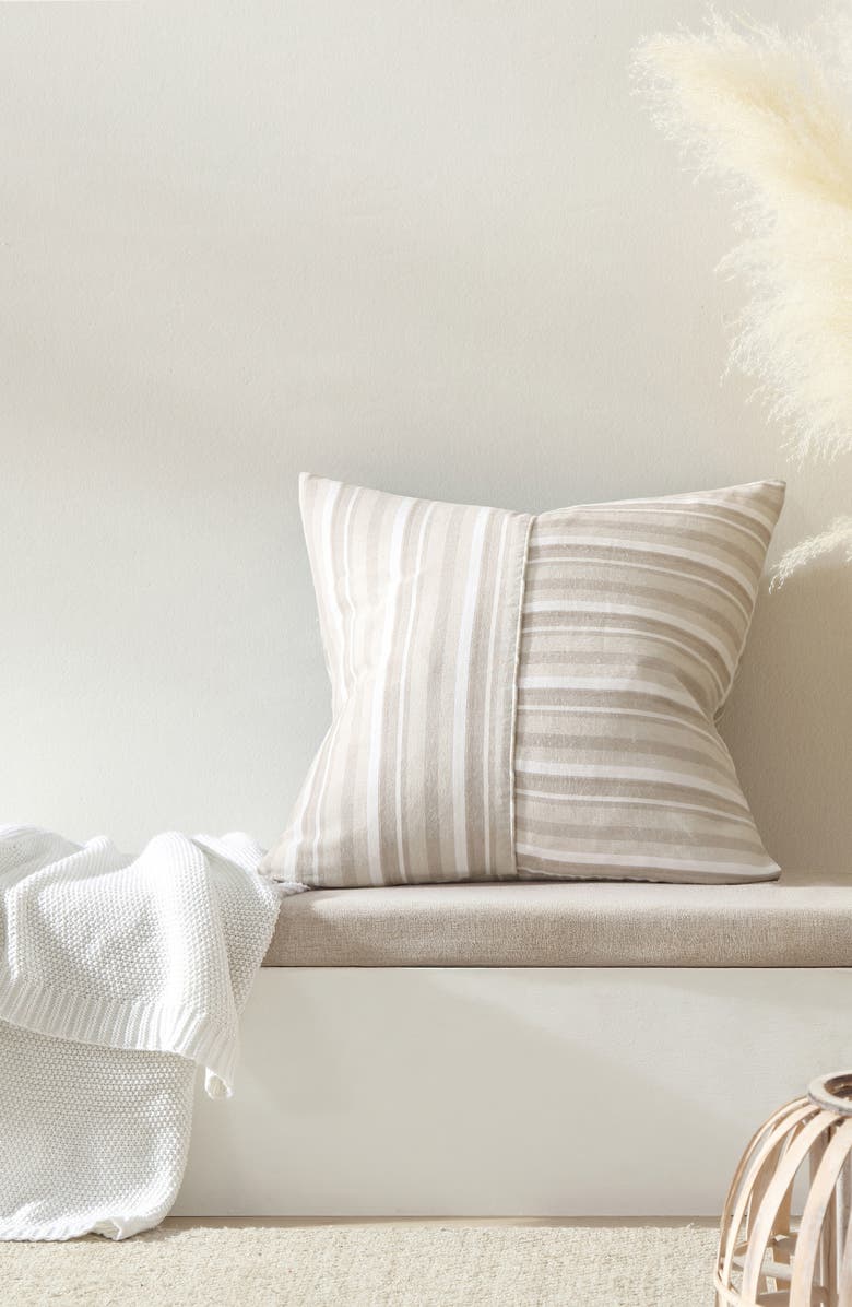 Palm Aire Driftwood Accent Pillow, Alternate, color, Beige/ White