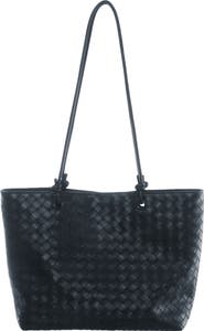 Adornia Woven Faux Leather Tote