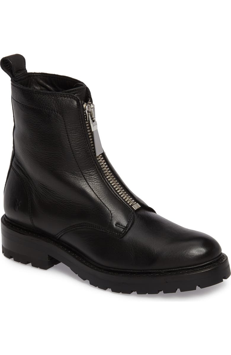 Frye Julie Front Zip Combat Boot, Main, color,