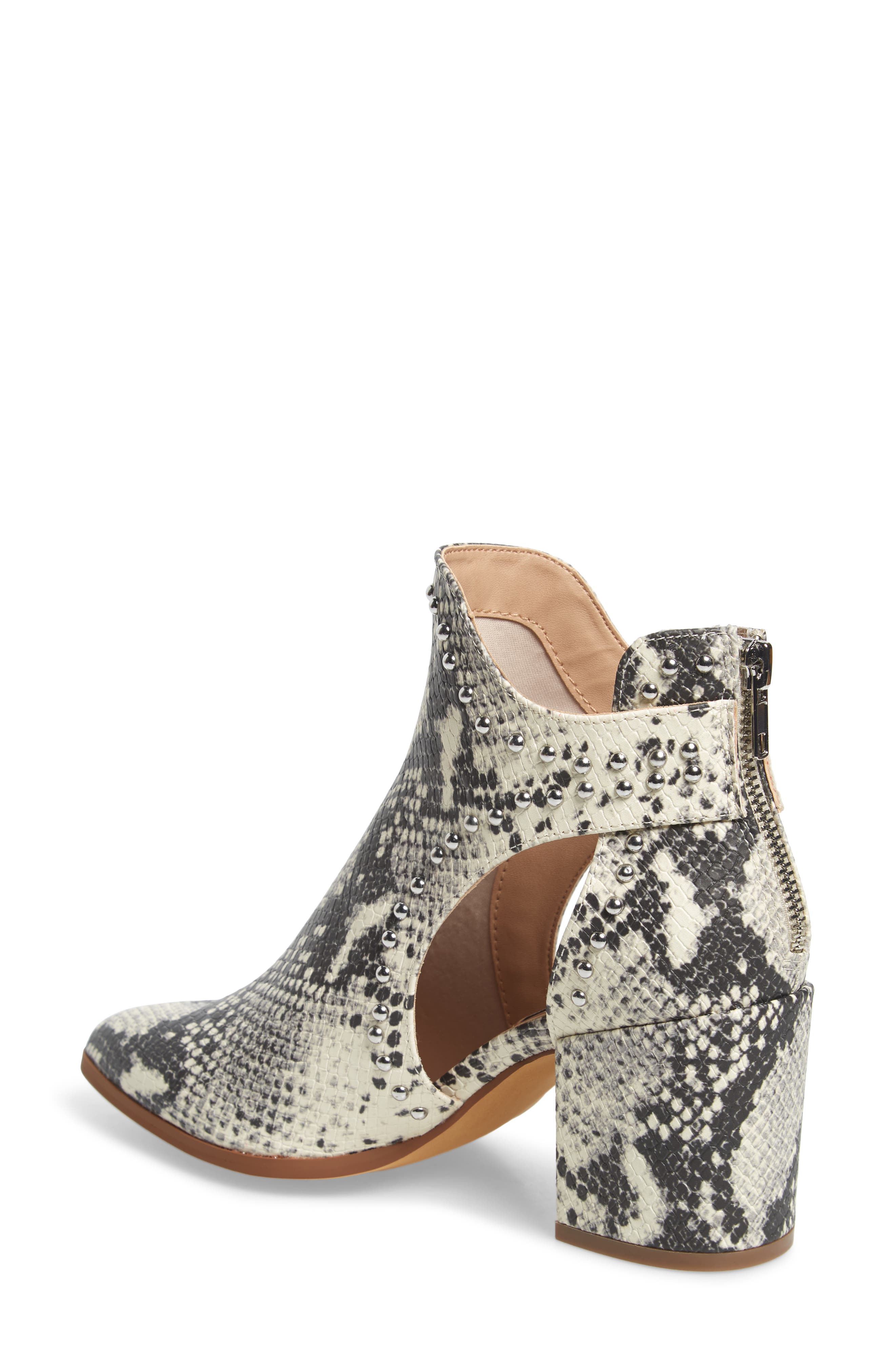 Justice Studded Cutout Bootie, Alternate, color, SNAKE PRINT