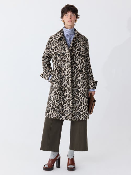 Callas Milano Perry Animal Jaquard Coat In Multi
