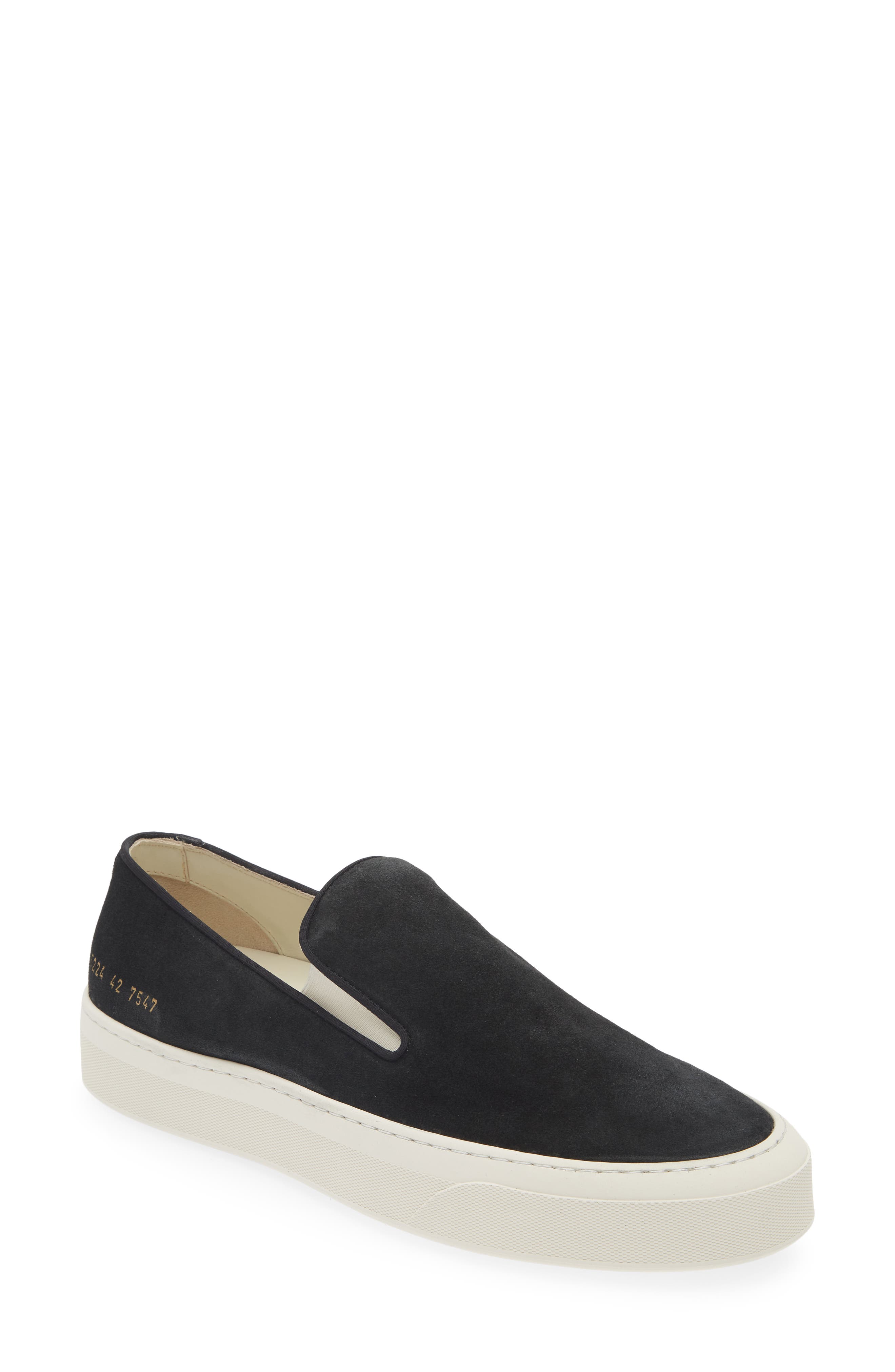 Common Projects Suede Slip-On Sneaker, Main, color, Black
