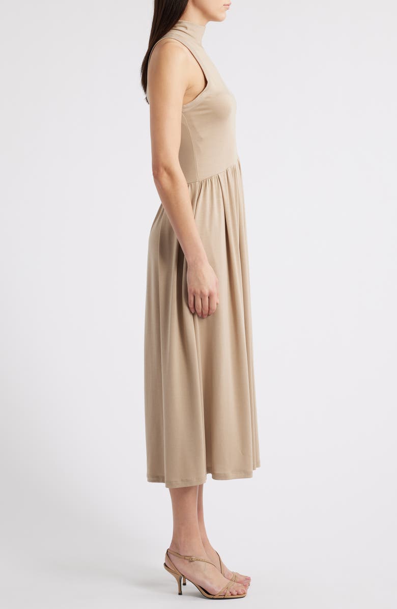 Reiss Blake Turtleneck Sleeveless Dress, Alternate, color, Neutral