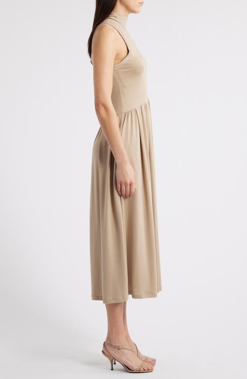 Reiss Blake Turtleneck Sleeveless Dress In Neutral