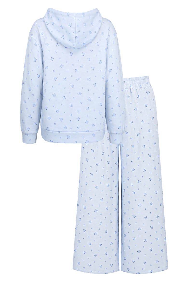 Kids' 2-Piece Floral Sweatsuit, Alternate, color, LIGHT BLUE