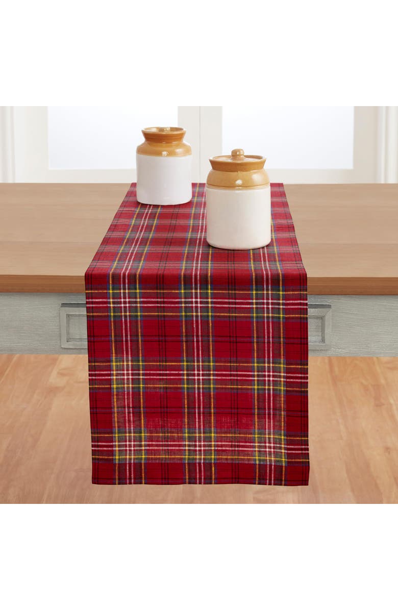 Solino Home Linen Table Runner - Classic Tartan Plaid, Main, color, Red