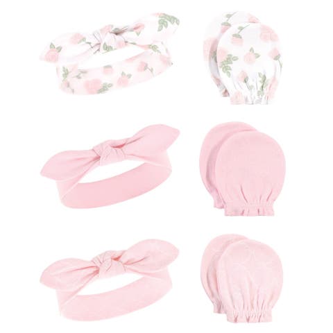 Cotton Headband and Scratch Mitten Set