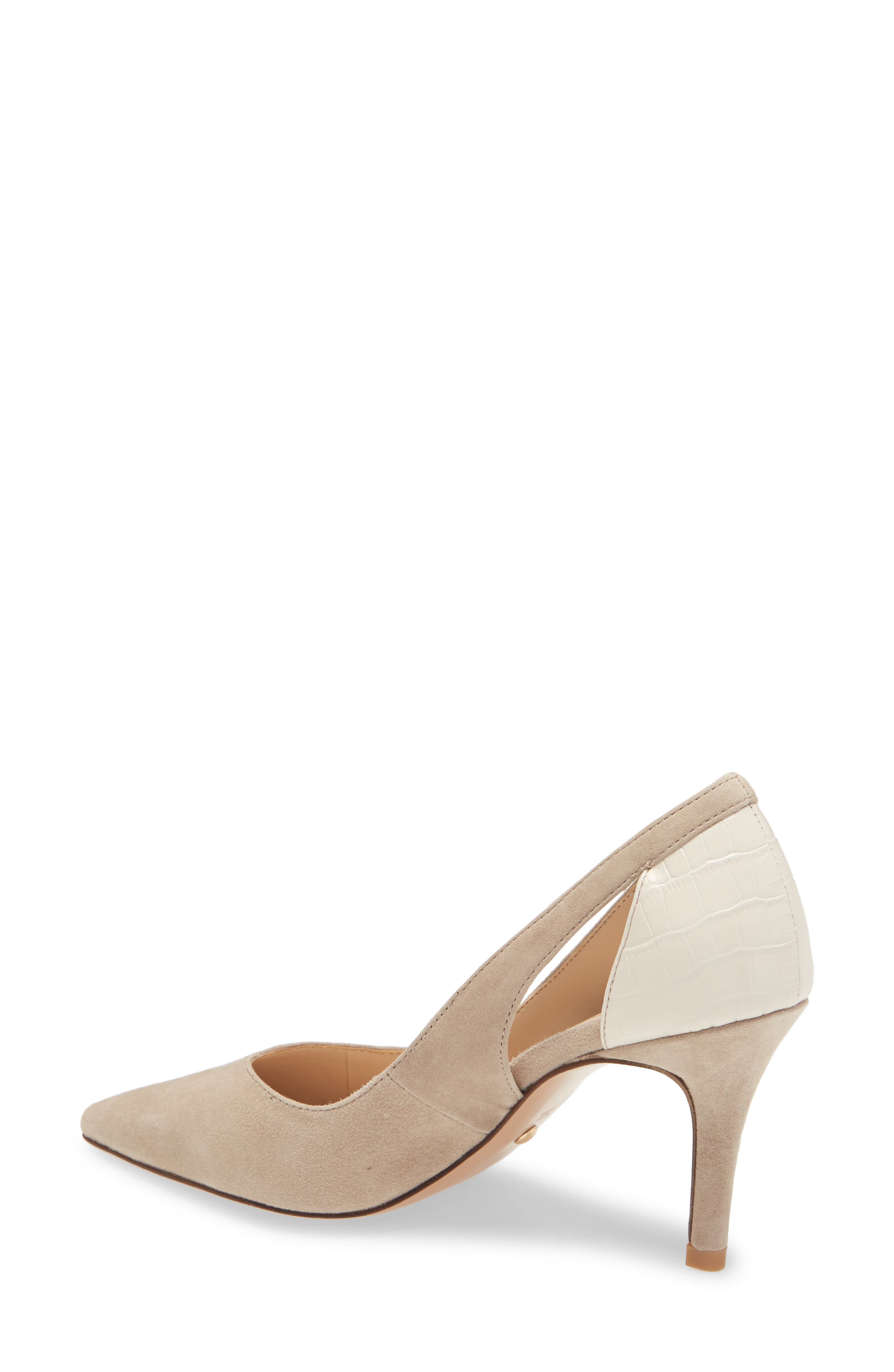 Harper Pointed Toe Pump, Alternate, color, BONE SUEDE