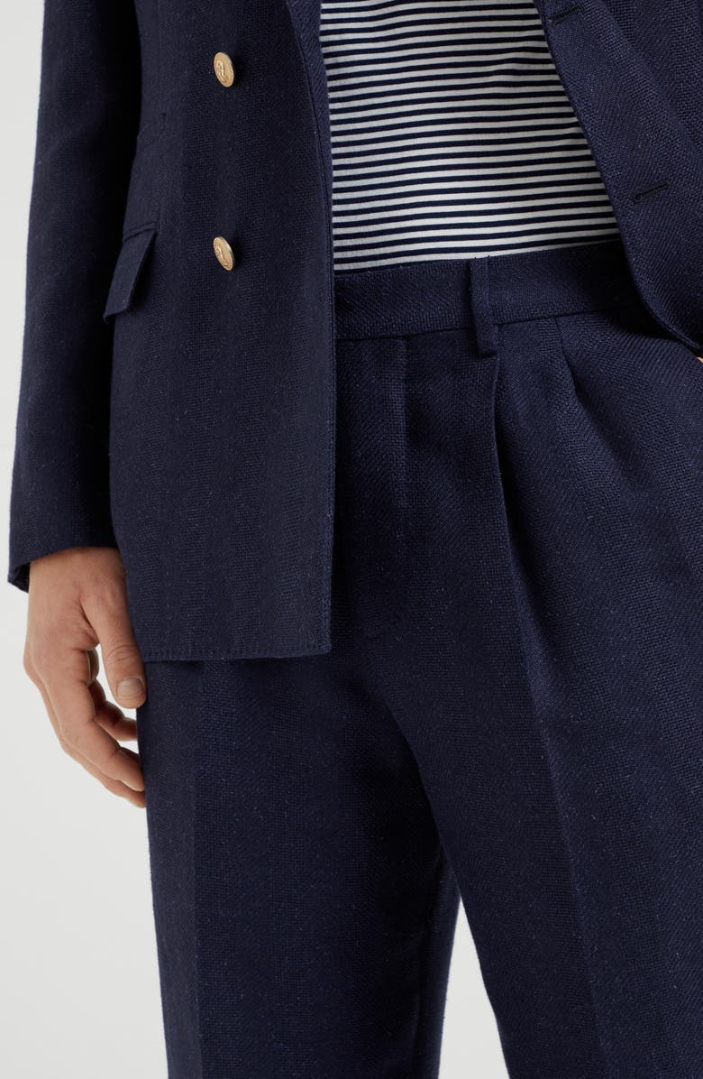 Brunello Cucinelli Trousers with textured stripes, Alternate, color, 