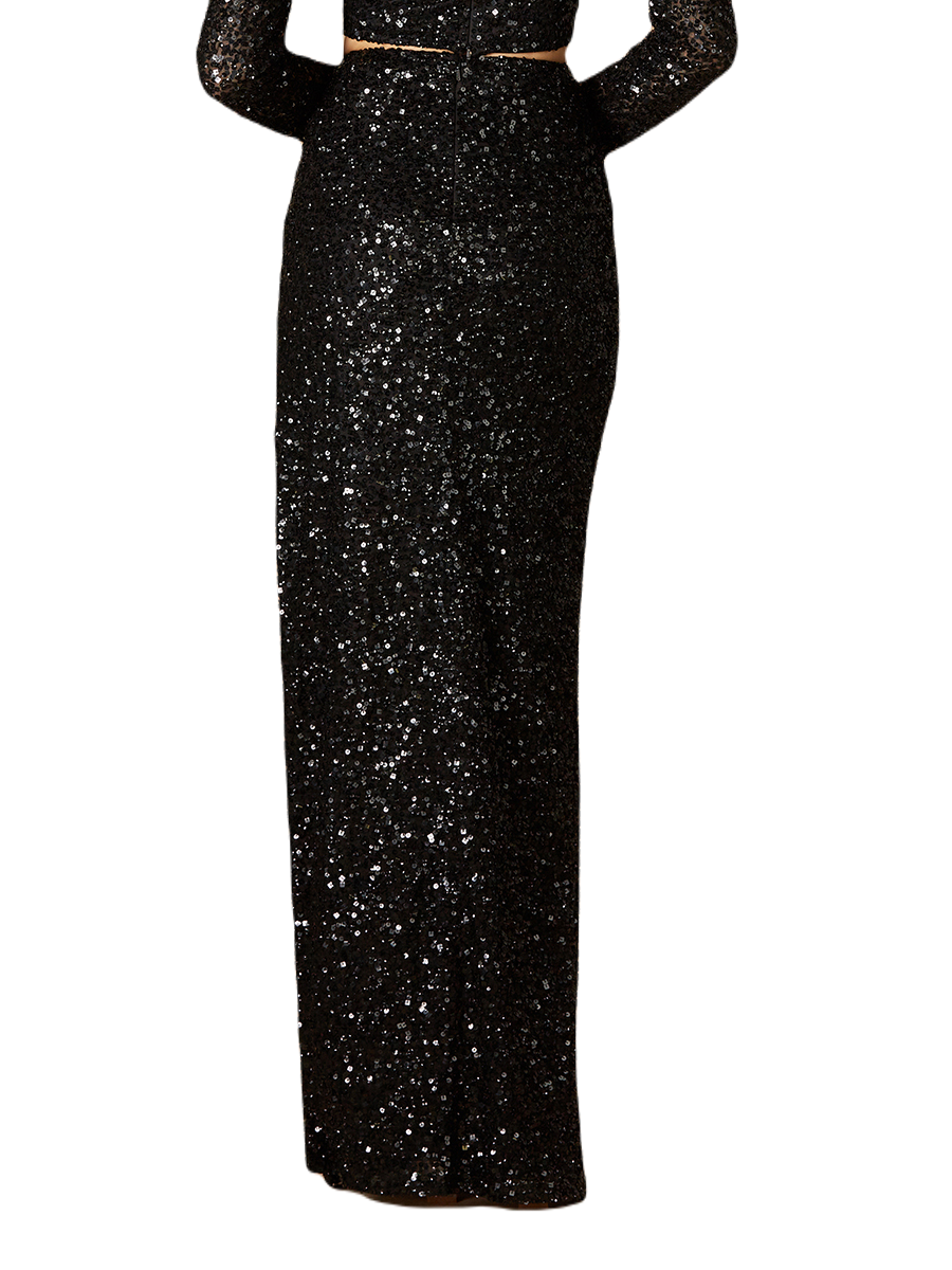 Long Side-Slit Beaded Skirt - image 2