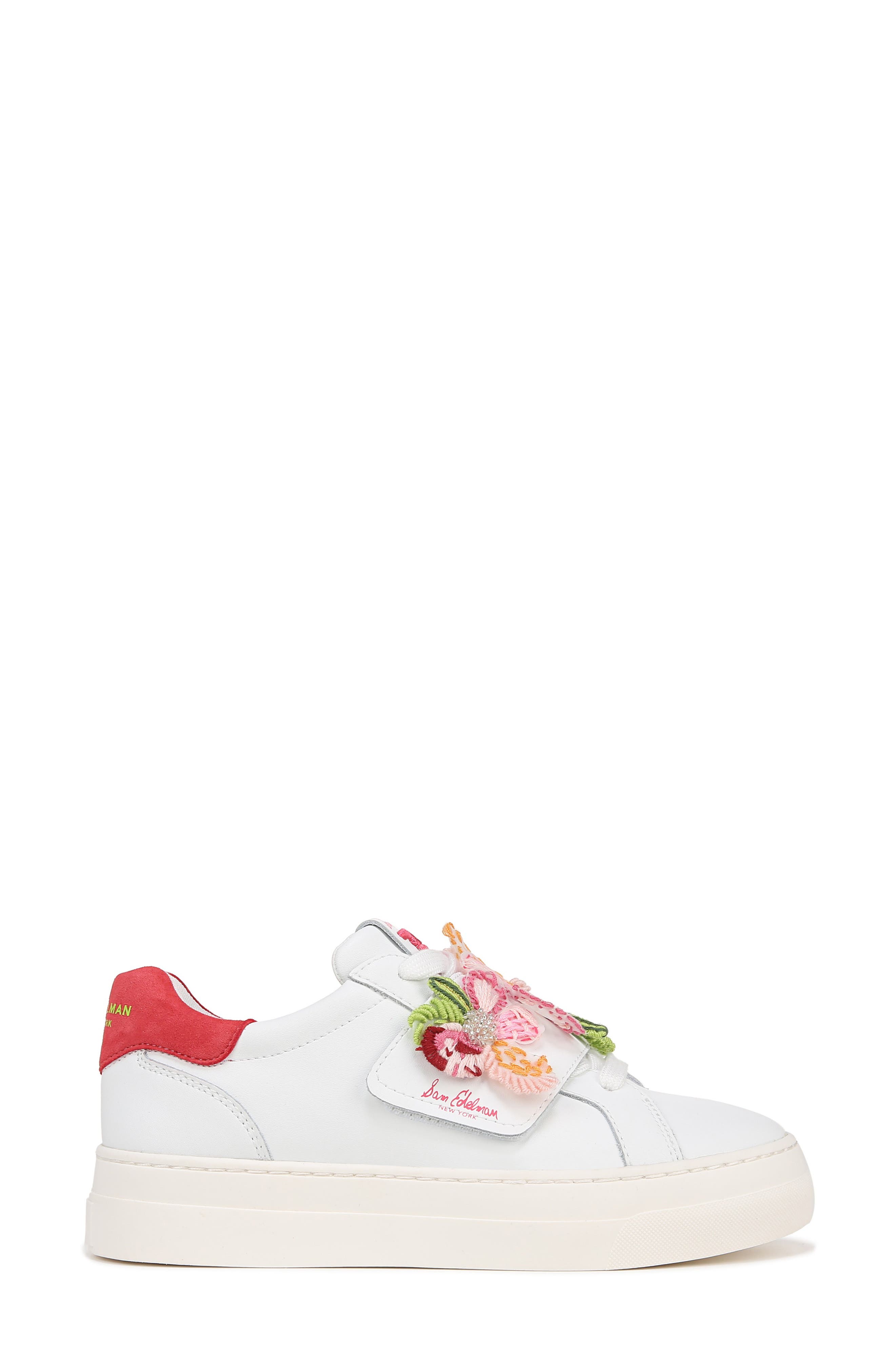 Sam Edelman Wendy Floral Embroidery Platform Sneaker, Alternate, color, 