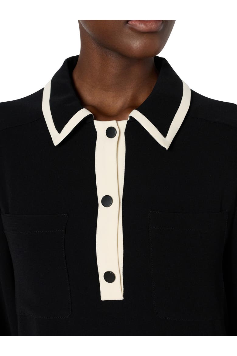 Livia Two-Tone Shirt Dress, Alternate, color, Black