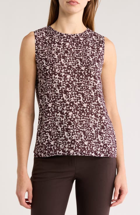 Straight Shell Sleeveless Silk Top