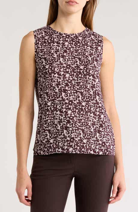 Theory Straight Shell Sleeveless Silk Top