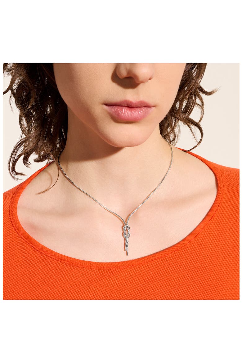 Love Knot Y Necklace, 1.8mm, Alternate, color, SILVER