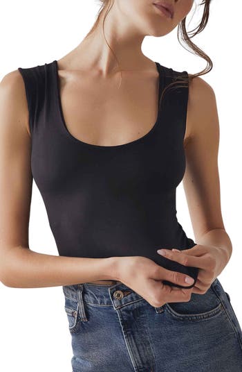 フリーピープル Free People Clean Lines Cami レディース シャツ トップス Black Clean Lines Cami, Black – Punch Clothing