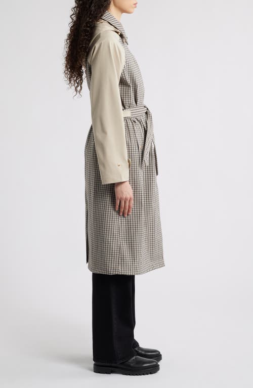 Ilse Jacobsen Water Resistant Mixed Media Trench Coat In White Pepper